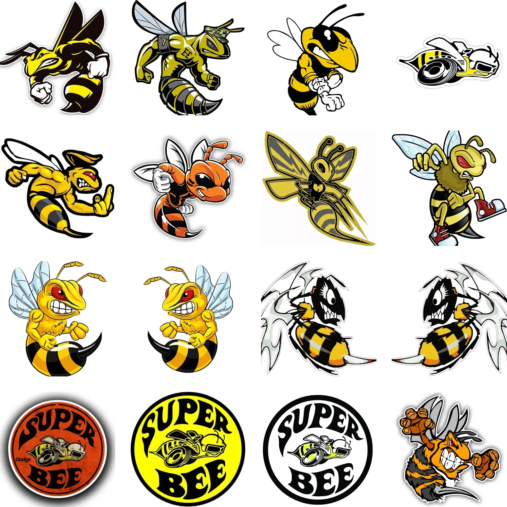 Angry Bee Creative PVC Sticker for Decoration Car Window Wall Room Truck Bicycle Motorcycle Wall Fridge Decal Accessories