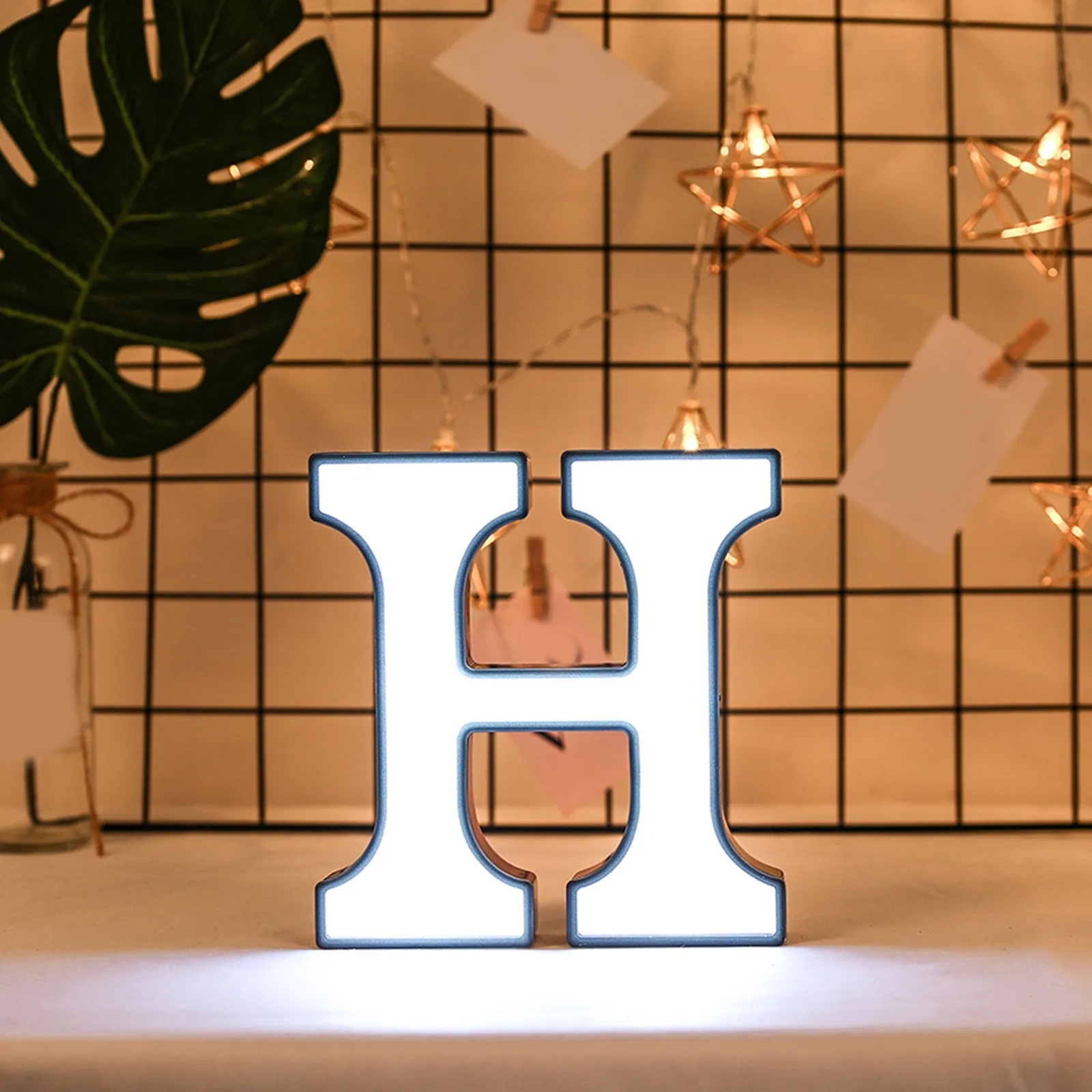 H-Shaped LED Letter Light Night Light for Wedding, Party, Bedroom Decor – Romantic Ambiance, Battery Operated