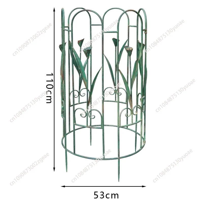 Vintage Iron Fence Holder Courtyard Semi-circular Fence Partition Clematis Climbing Rattan Frame Garden Old Plant Support Rack