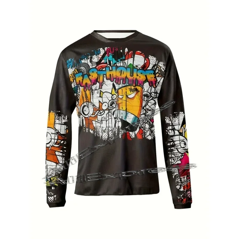 

Мужской внедорожный спортивный мотоцикл с длинными рукавами, MTB, велосипедный гоночный трикотаж для скоростного спуска, спортивная одежда, свободная удобная одежда