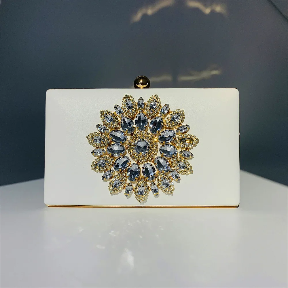 Handbag Handbag Dinner Bag Diamond Sunflower Hardware Small Square Bag Ladies Luxury Evening Purse For Women Handbag Crystal Bag