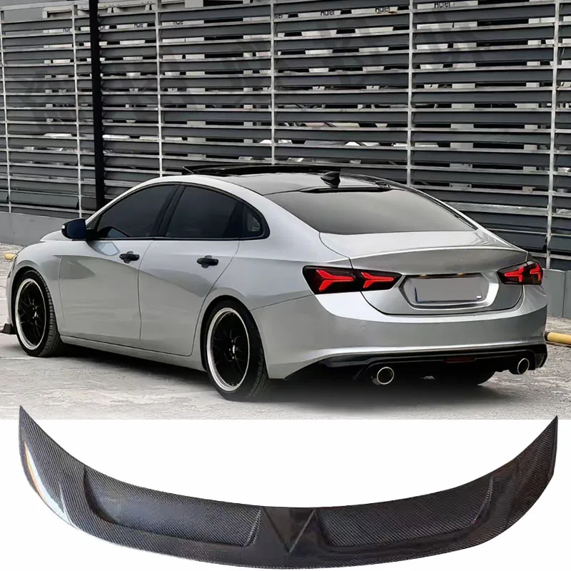 

Подходит для спойлера Chevrolet Malibu XL 2016 2018 2019 2020 2021 2022, высококачественный спойлер из углеродного волокна GT на заднюю крышку багажника, крыло