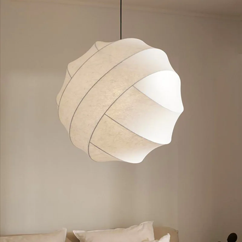 

Nordic Wabi Sabi Silk Led Chandelier Living Dining Room Bedroom Home Decor Pendant Lamp Modern Minimalist Hanging Light Fixture