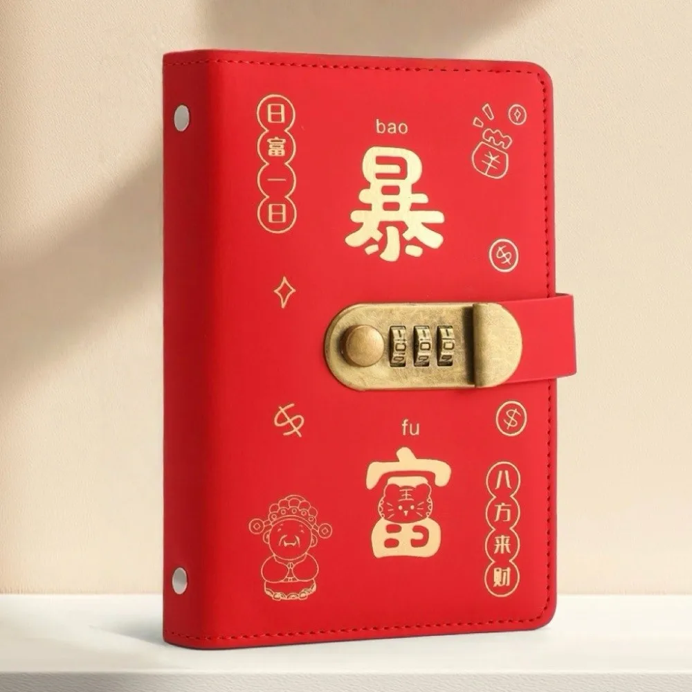 PU Leather Money Saving Book Large Capacity Waterproof Money Saving Challenge Book Coded Lock Reusable Money Storage Bag Ledger