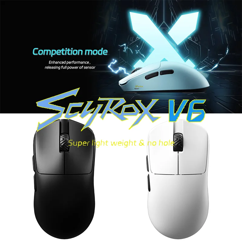 

SCYROX V6 Gaming Mouse Dual-Mode Wireless 30000DPI Pixart 3950 Software 8K Dongle Included Omoron Switches Pc Laptop Accessories