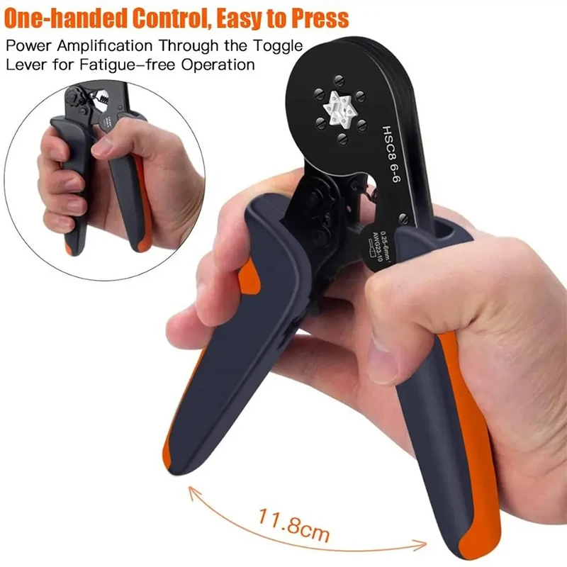 Quadrilateral tube type terminal crimping pliers HSC8 6-4A cold pressed terminal crimping pliers manual tool