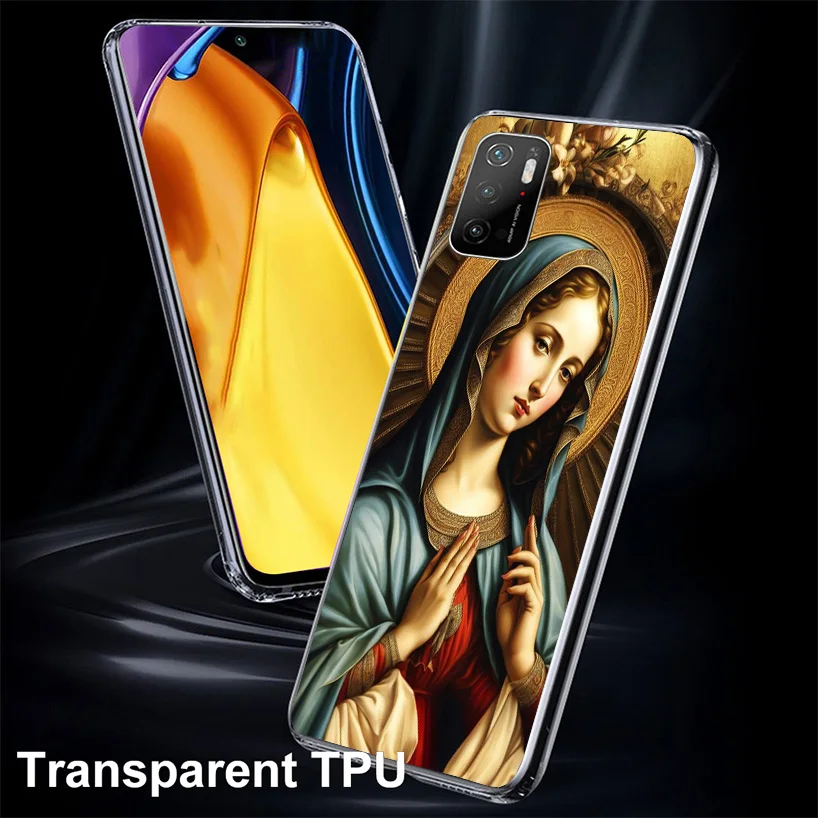 Virgin De Guadalupe Virgen Mary Phone Case For Xiaomi Poco X6 X5 X4 X3 Nfc F5 F6 Pro F3 F2 F1 F4 Gt M5S M4 M3 M2 Soft Coque Cove