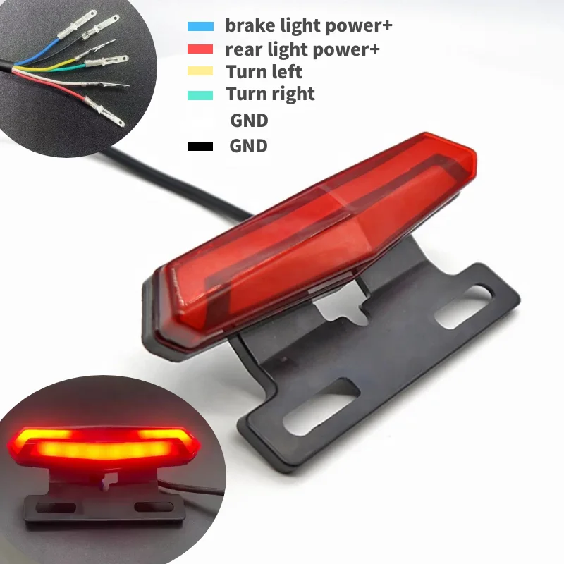 36V 48v Electric Bicycle Led signal Light Rear Tail Light Safety Warning with Turn signal and Brake Light