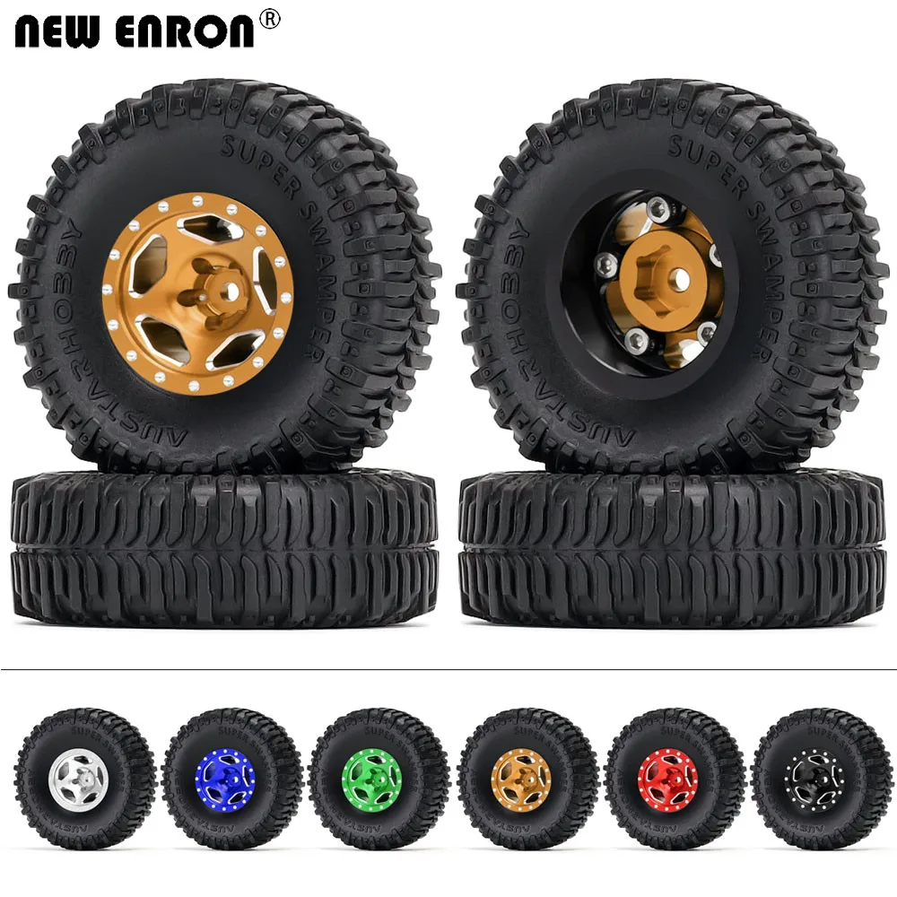 

Алюминиевая ступица колеса 60*20 мм и резиновая шина 1,0 дюйма для радиоуправляемого автомобиля 1/24 Axial SCX24 Chevrolet C10 2021 FORD BRONCO 4WD AX90081 FCX24