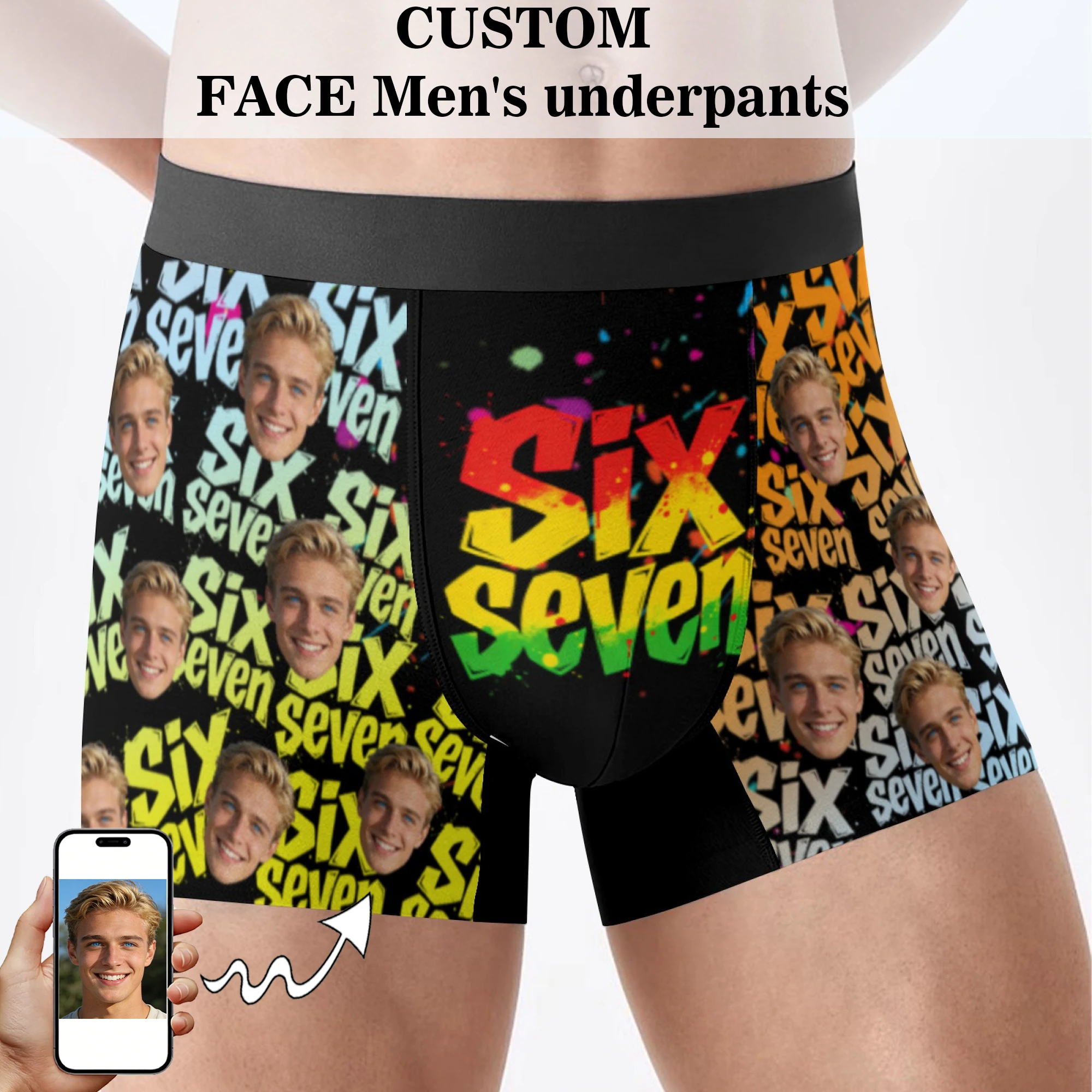 Personalized Face Photo Underwear Custom Heart Boxer Briefs Custom Men Valentine's Day Gift For Husband Anniversary