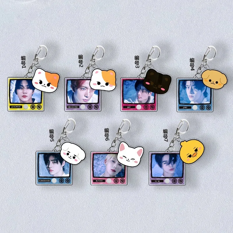 Jungwon Heeseung Jay Jake Niki Sunoo Sunghoon Popular Korean Idol Boy Group Peripheral Cool Backpack Pendant Acrylic Keychain