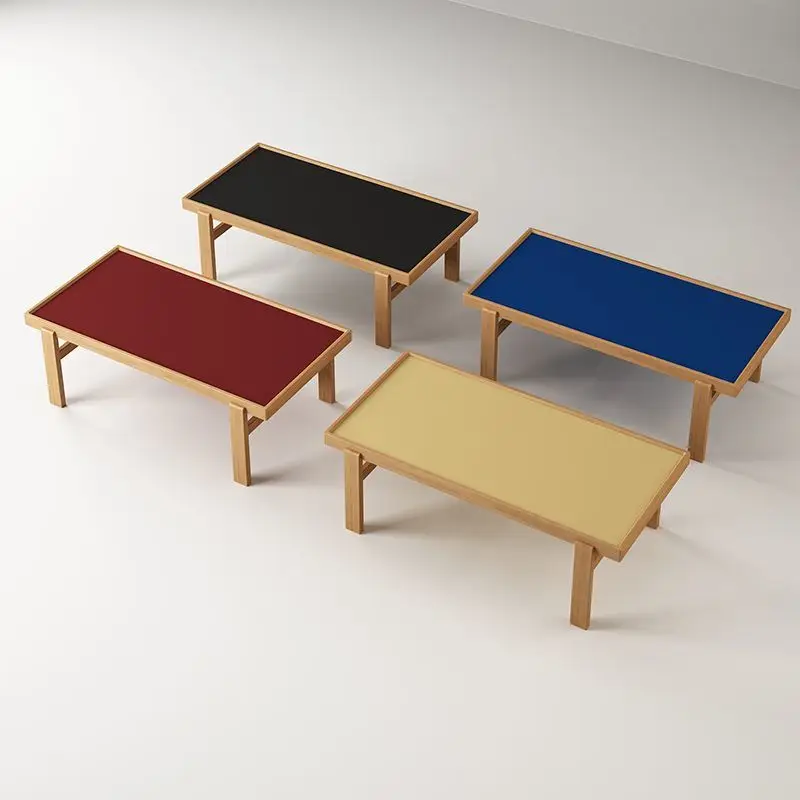 

Bauhaus Small Apartment Rectangular Coffee Table Living Room Balcony Tatami Solid Wood Medieval Style Small Tea Table