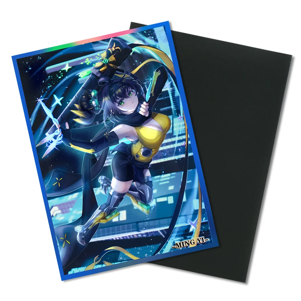 50 SZTUK 63×90mm Laserowe holograficzne migające koszulki na karty anime dla YGO/TCG Top Loading Cartoon Deck Shield Card Cover