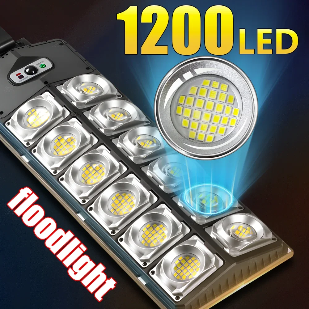 2026 Newest Upgrade Solar Light for Outdoor 3 Modes with Remote Control Outdoor Solar Spotlight for Garden Wall Street Lamp