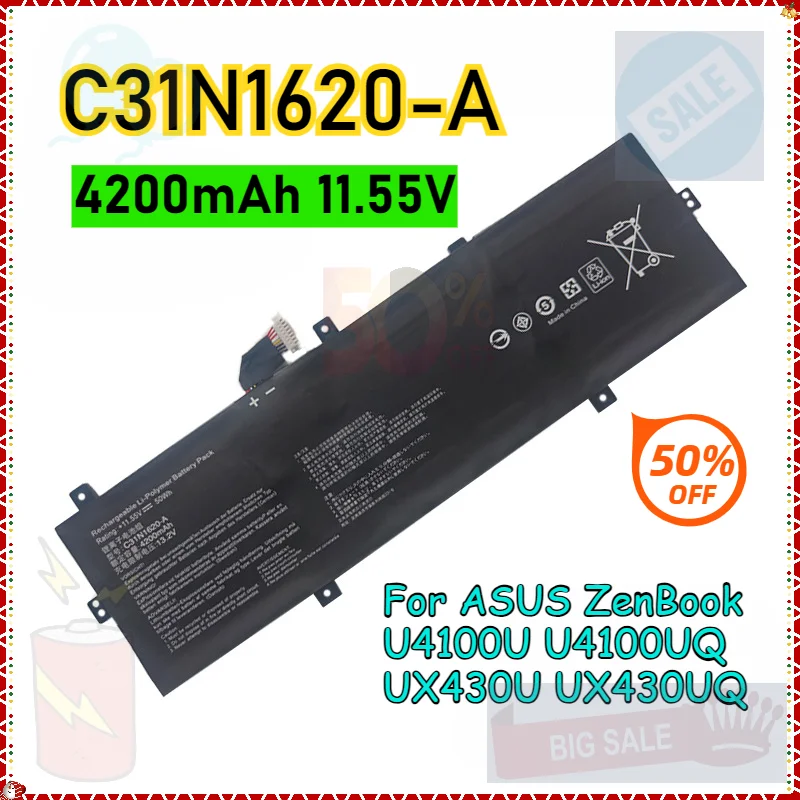 

C31N1620 Laptop Batteries for ASUS ZenBook UX430 UX430UA UX430UN UX430UQ UX430UQ-GV015T PRO PU404UF Notebook Computer Battery