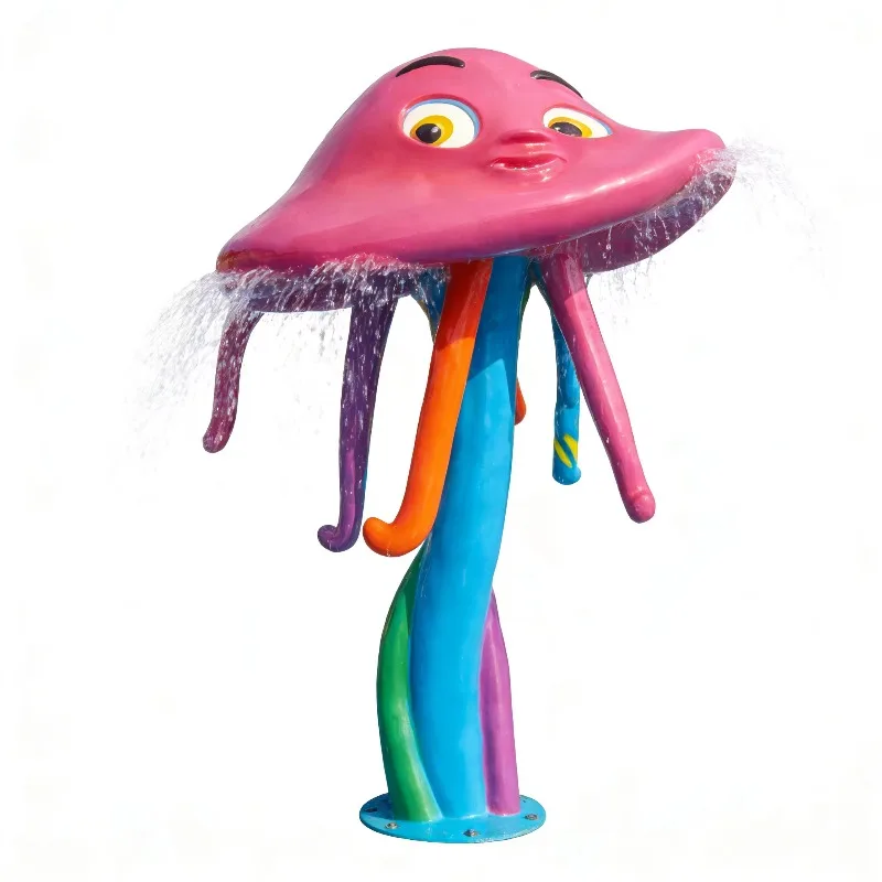 Fun jellyfish-shaped fiberglass children's squirt pool interactive water park entertainment