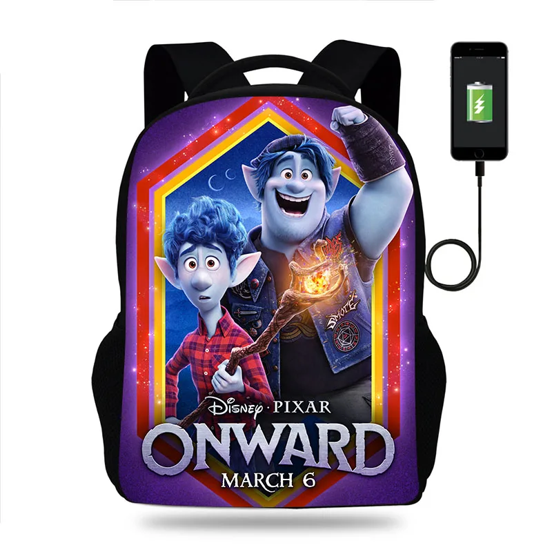 

Disney Onward Backpack Boys Girls School Bag Teenager Book Bags Men Women Rucksack USB Travel Knapsack Mochila