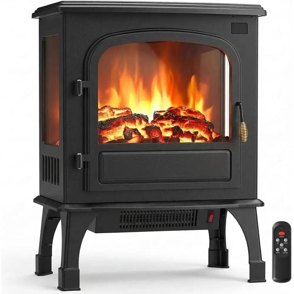 

Electric ireplace Heater, 26” reestanding Electric ireplace Stove with 3D lame Eect & Remote Control, Stylish Stove or Home with