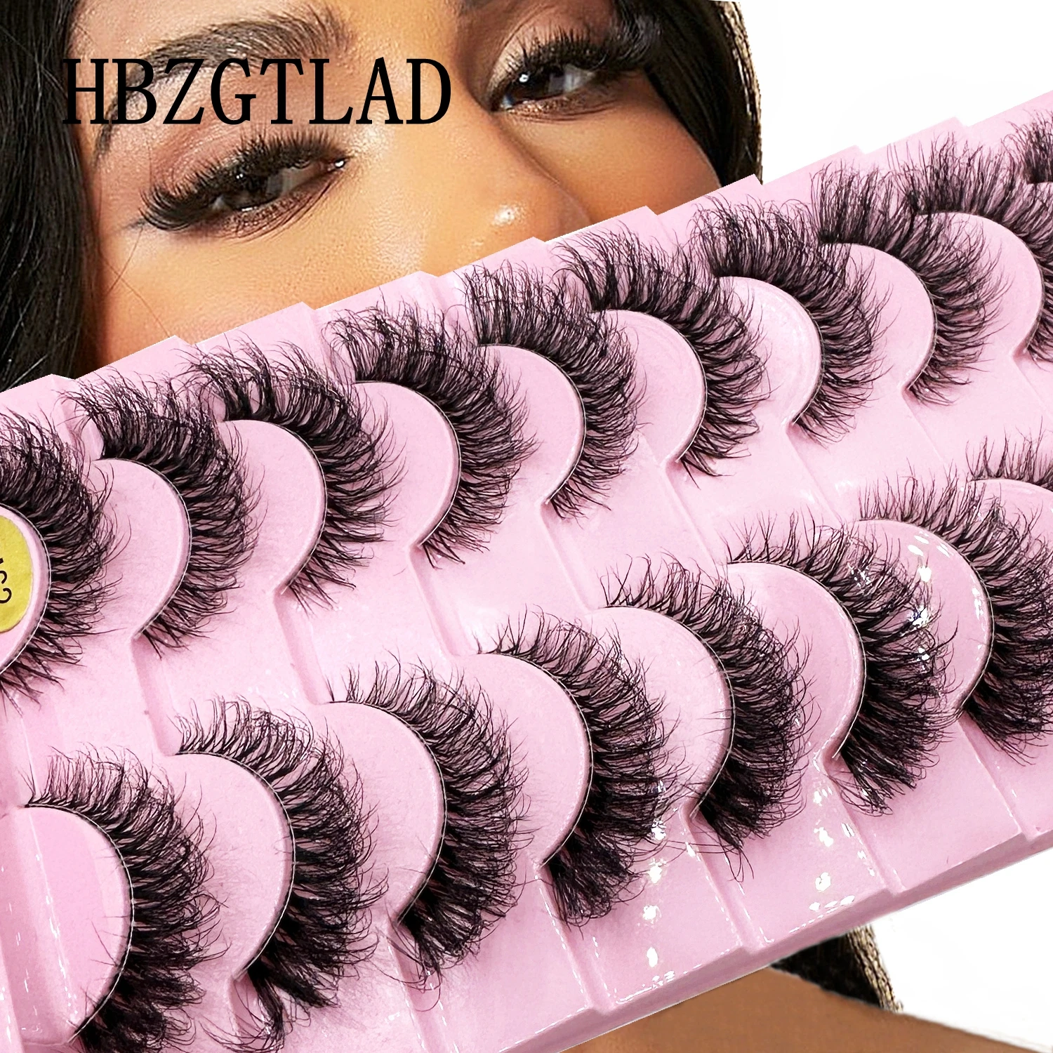 10Pairs Clear Band 3D Mink Fake Eyelashes Invisible Band Natural Wispy False Eyelashes Full Strip cilios Reusable Cat Eye Lashes