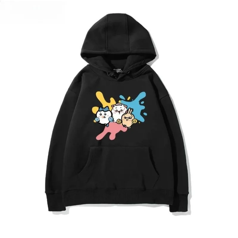 Cartoon Kawaii Hooded Sweatshirt Boy Girl Autumn Winter Wear-resistant Moisture-wicking Breathable High-quality Fabric Chiikawa