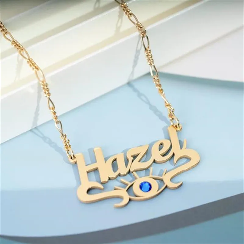 Customize Golden Collar Decoration DIY Rock Necklaces Logo Monster Teenage Lovers Thick Kids Simple Double Deck Cool Gifts