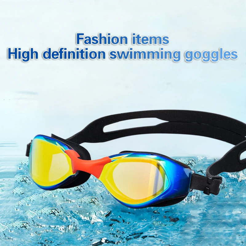 Swimming Glasses Electroplated Anti-fog Goggle HD Vision Under Water Silicone Mirror Ring Sport Supplies