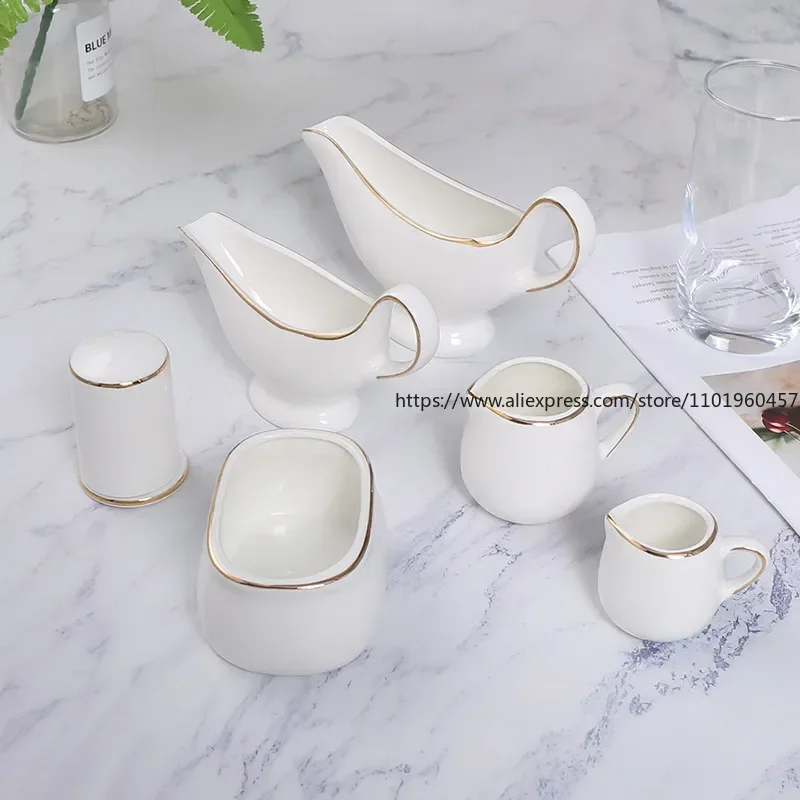Hotel Tissue Holder White Phnom Penh Seasoning Pot Ceramics Spice Jar Seasoning Box Set Combination Oil Vinegar Pot Sugar Bowl