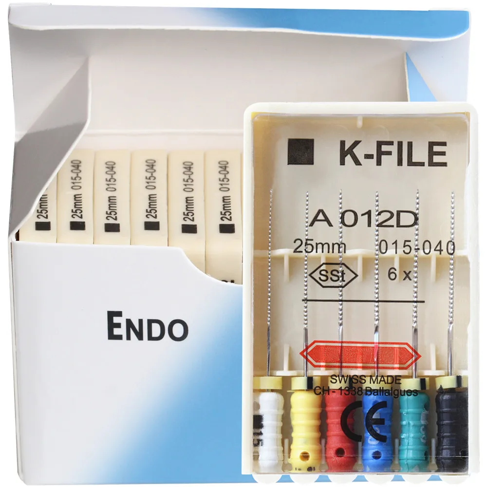 10 Packs/Box 21/25/31mm 015-040 K-FILE Files Hand Use Stainless Steel Dental Endo Root Canal K Files Tools