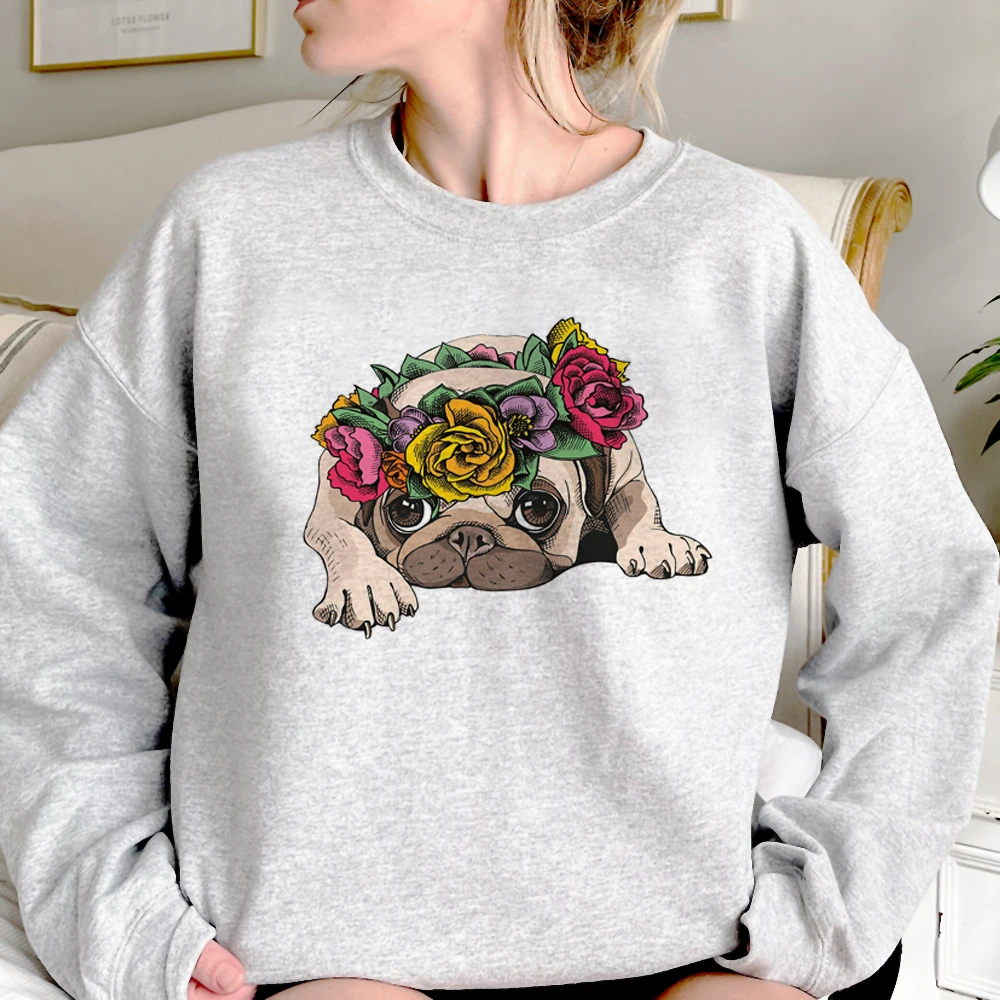 Pug hoodies women Korean style funny pulls hoddies women Winter  sweatshirts