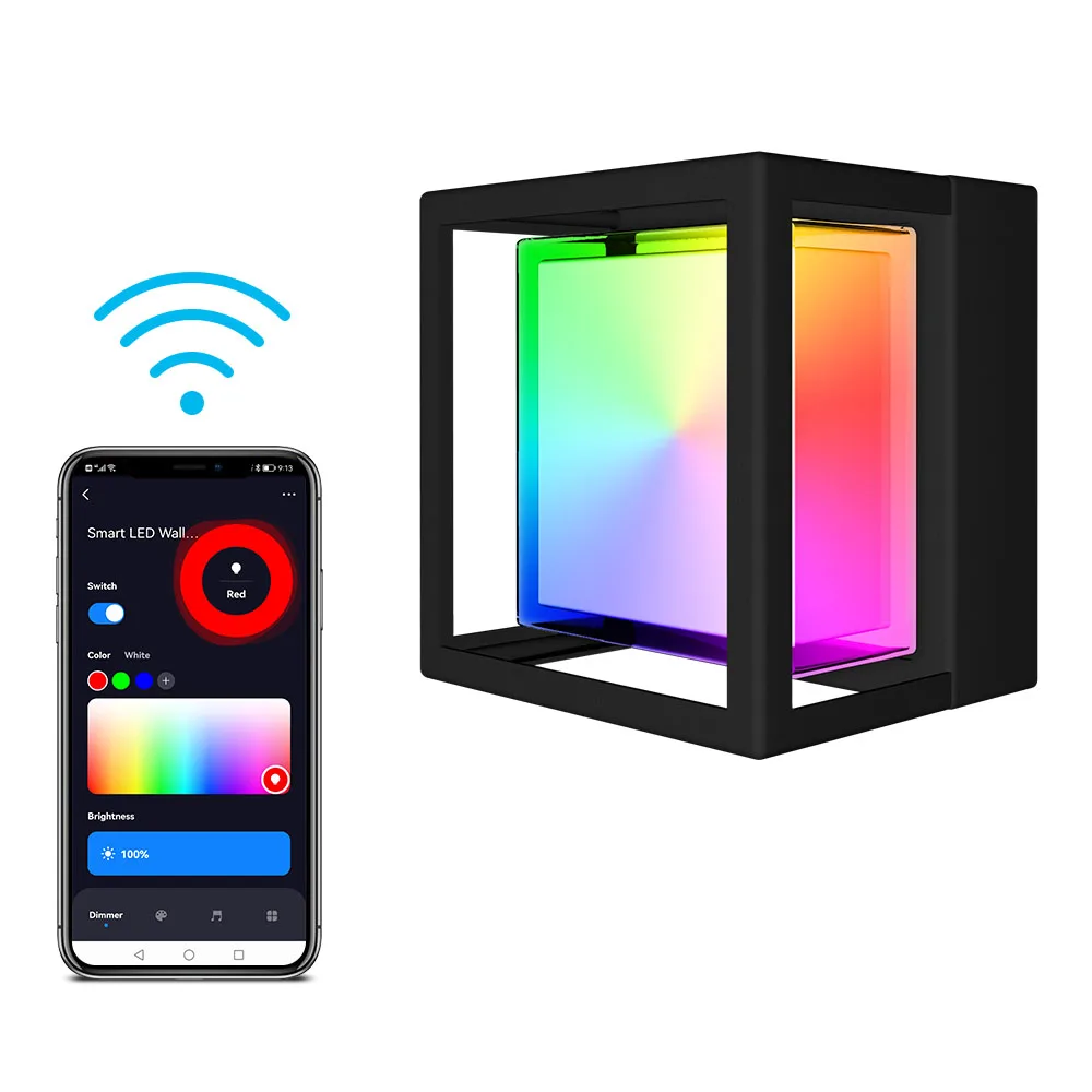 スマートled壁-天井照明-屋内-屋外両用、rgbic音楽同期、1600万色、調光器とタイマー付き、音声とアプリ制御