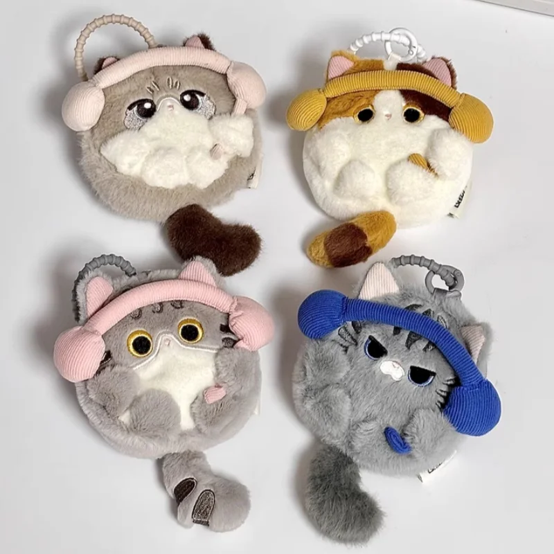 10cm peluche poupée chaton mignon casque stockage étui de protection exquis pièces de monnaie sac à main décoration recueillir petite amie cadeaux d'anniversaire