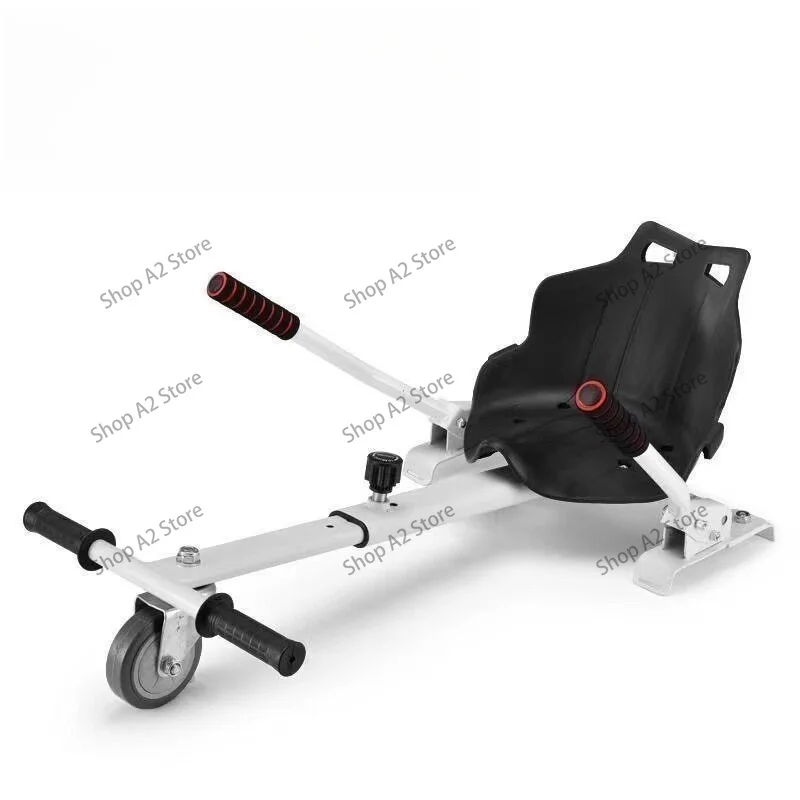 Adjustable Frame Seat Hoverboard Seat Attachment Max Load Capacity with Durable Swivel Caster Anti-Slip Flag Stick