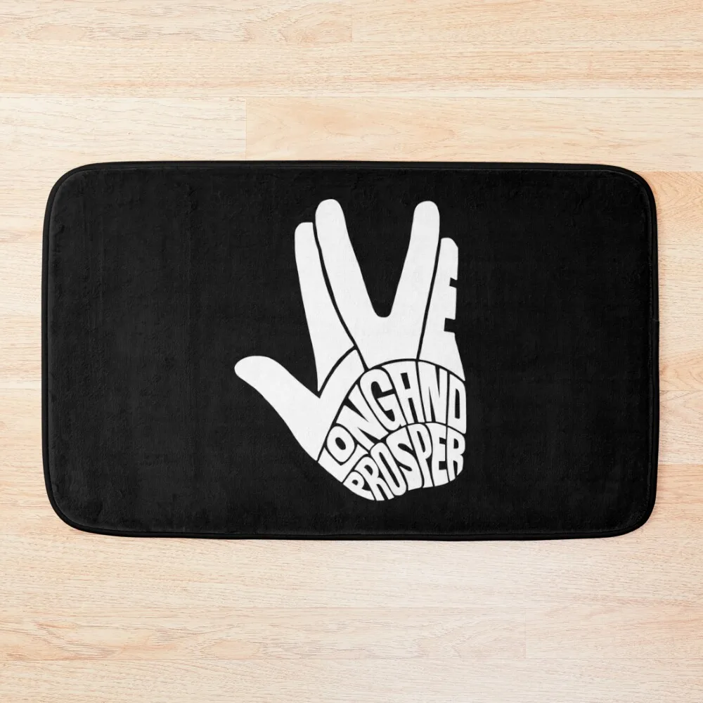 

Star Trek Live Long and Prosper White Bath Mat Anti-Slip Carpet Anti-Skid Shower Mat