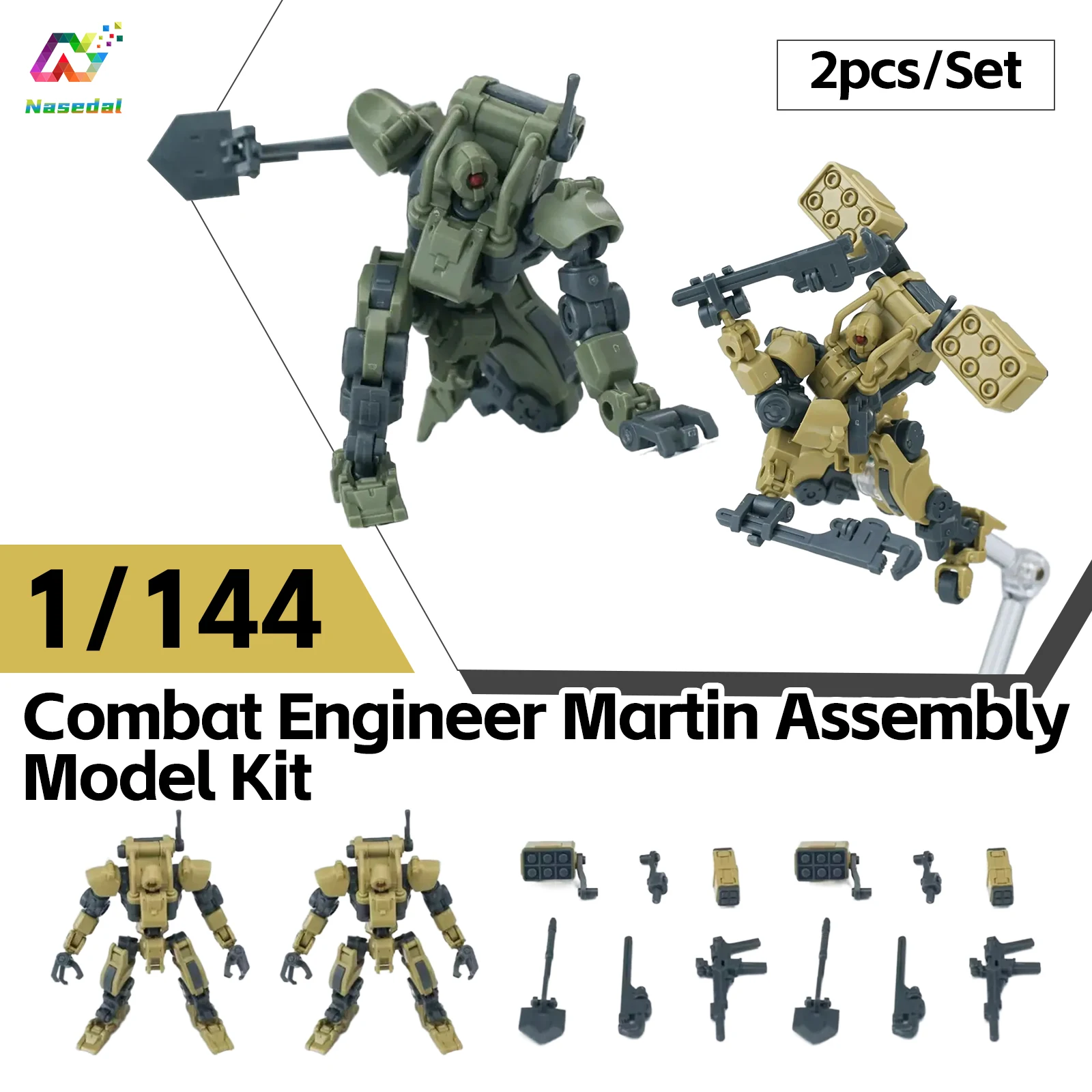 Sheik Mainland 1/144 Combat Engineer Small Martin 2pcs per Box Assembly Model Combat Kits for Gundam Model Collection & Display