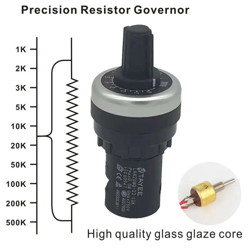 Inverter Speed Control Potentiometer LA42DWQ-22 Aperture 22mm Audio Conditioner Potentiometer Resistance 1K 2K 5K 10K