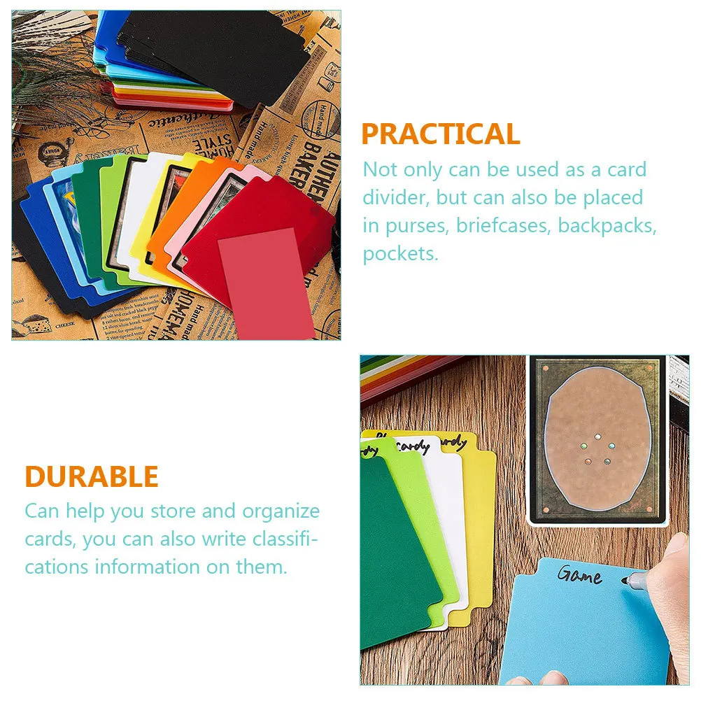 

24Pcs Plastic Card Dividers Multicolor Frosted Durable Trading Card Separators Cards Organizers Game Cards Dividers