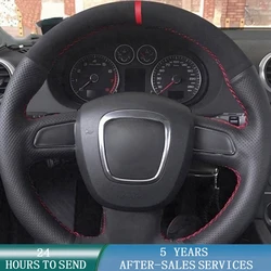 Customized Car Steering Wheel Cover Suede Braid Accessories For Audi A5 2008-2010 A3 (8P) 2008-2013 A6 (C6) A4 (B8) 2008-2010