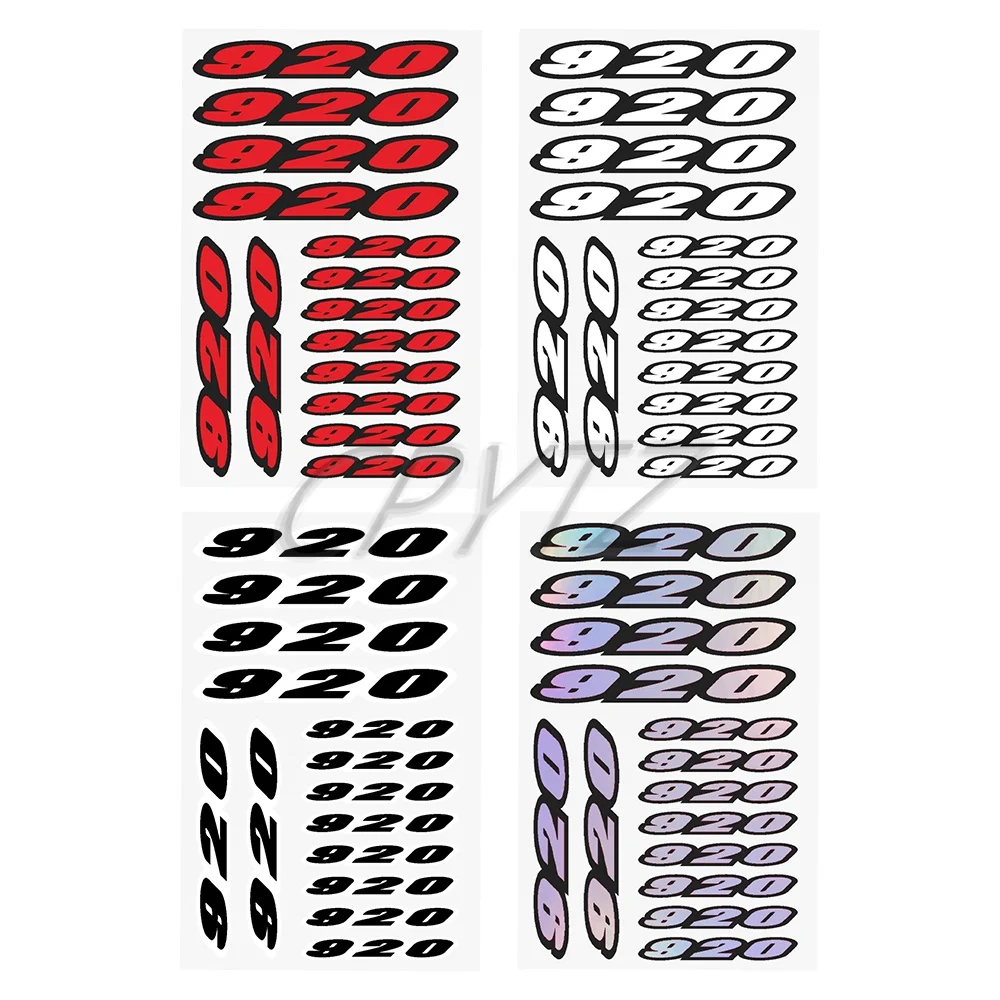 Fit for Brutale 920 Universal 1 Sheet Number Stickers Motorcycle Fairing Tail Sides Fuel Tank Sticker Decoration Decals Emblem