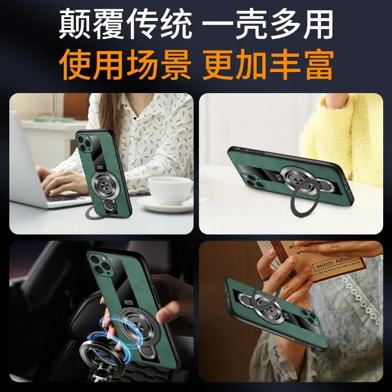 Luxury PU Leather case For Honor 200 Pro Case Magnetic  Bracket Back Cover