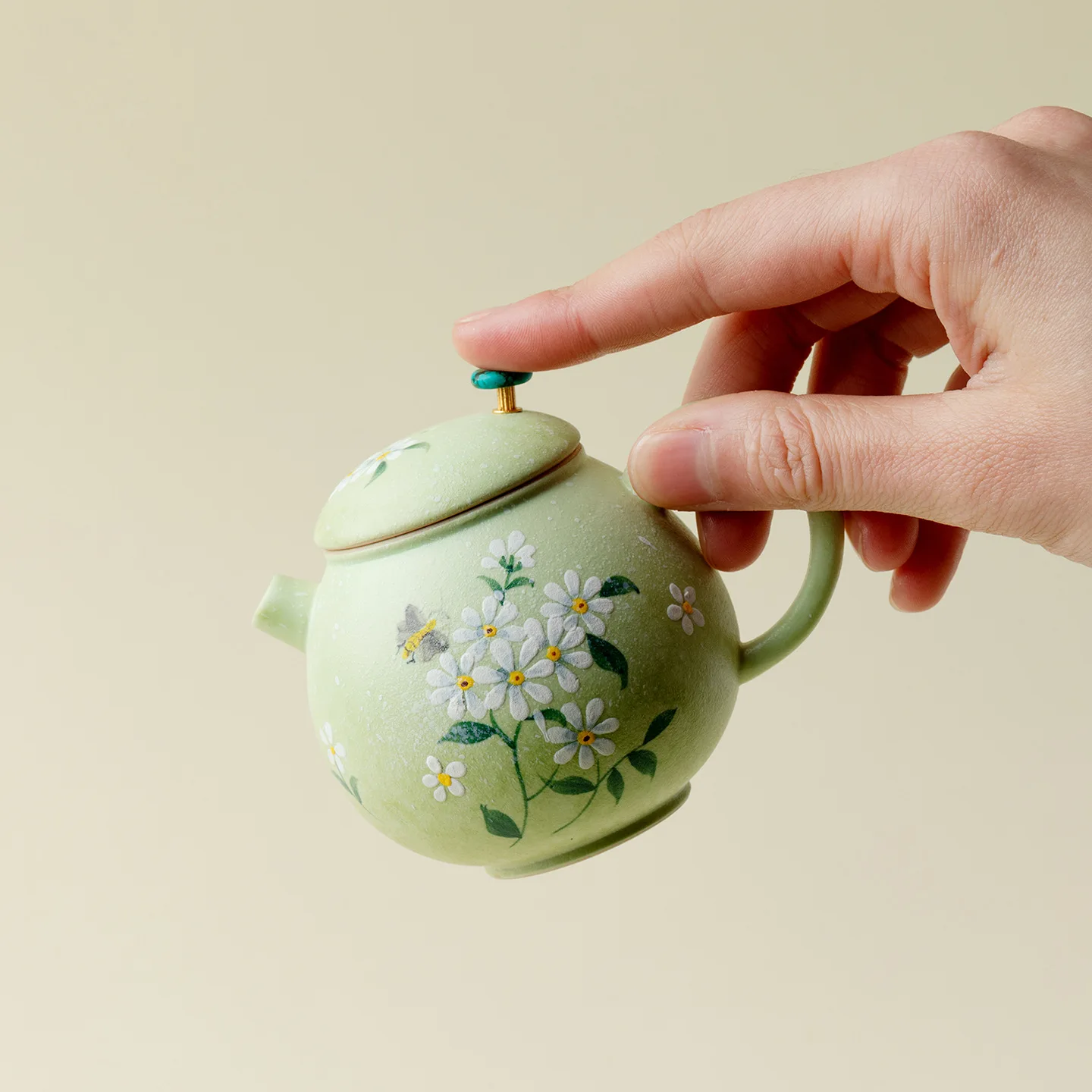 Inno Kaimatsu Underglaze Pastel Blue Wild Daisy Teapot Fresh Style Women's Household Ceramic Pot Kung Fu Tea Set