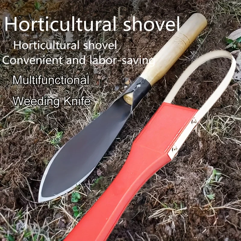 2Pcs Garden Weeding Tools Set Hand Trowel Shovel 26.5cm and Weed Puller 22.5cm for Lawn Flower Bed Vegetable Garden