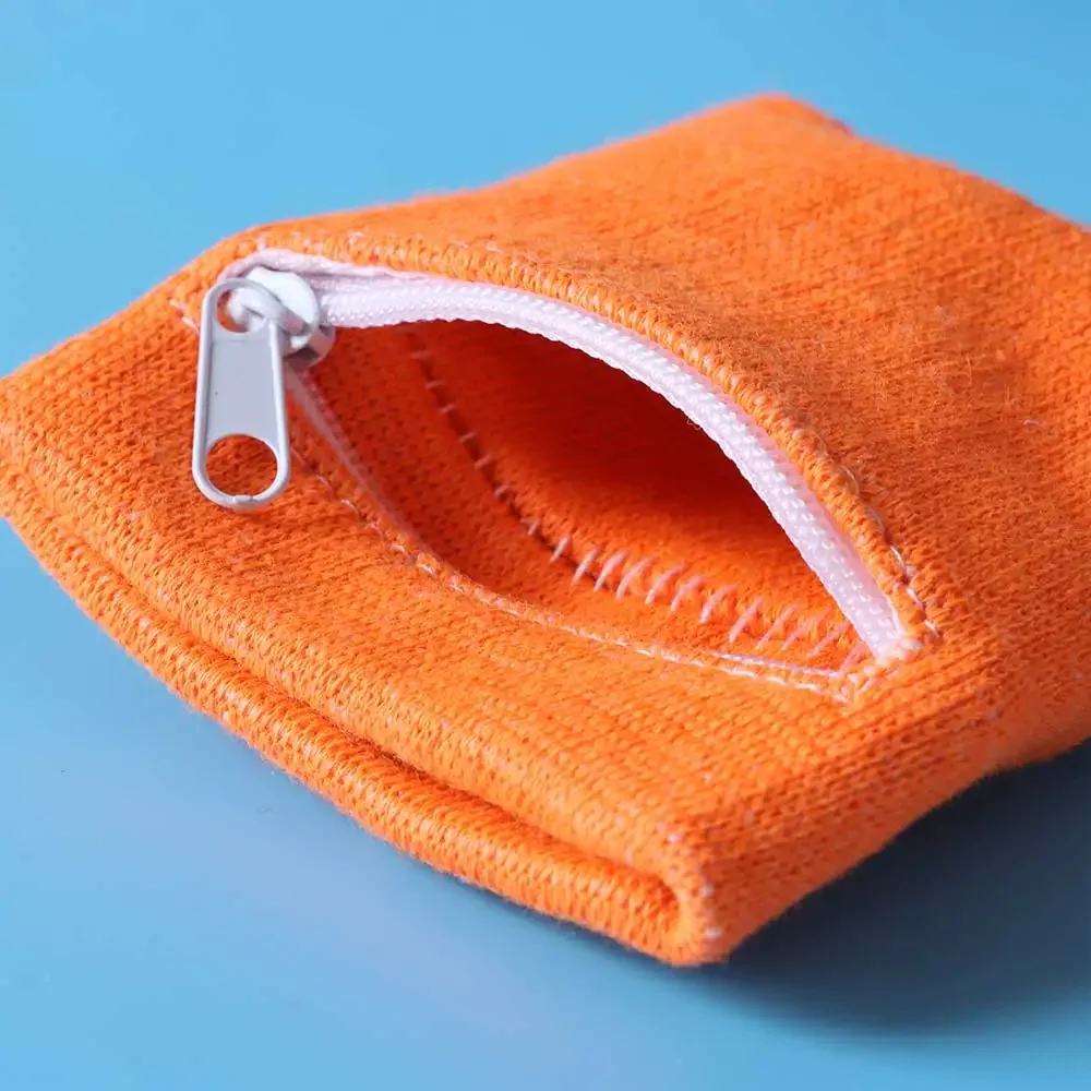 حقيبة محفظة حماية المعصم من القطن الملون للجنسين مع جيب بسحاب، سوار معصم رياضي لممارسة رياضة الجري وركوب الدراجات #2