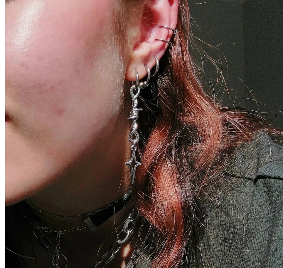 Barbed Wire  Goth Grunge Punk Cute  Earrings