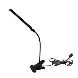 LED clip type desk lamp, student dormitory, bedroom, desktop, bedside reading lamp, eye protection small desk lamp, black