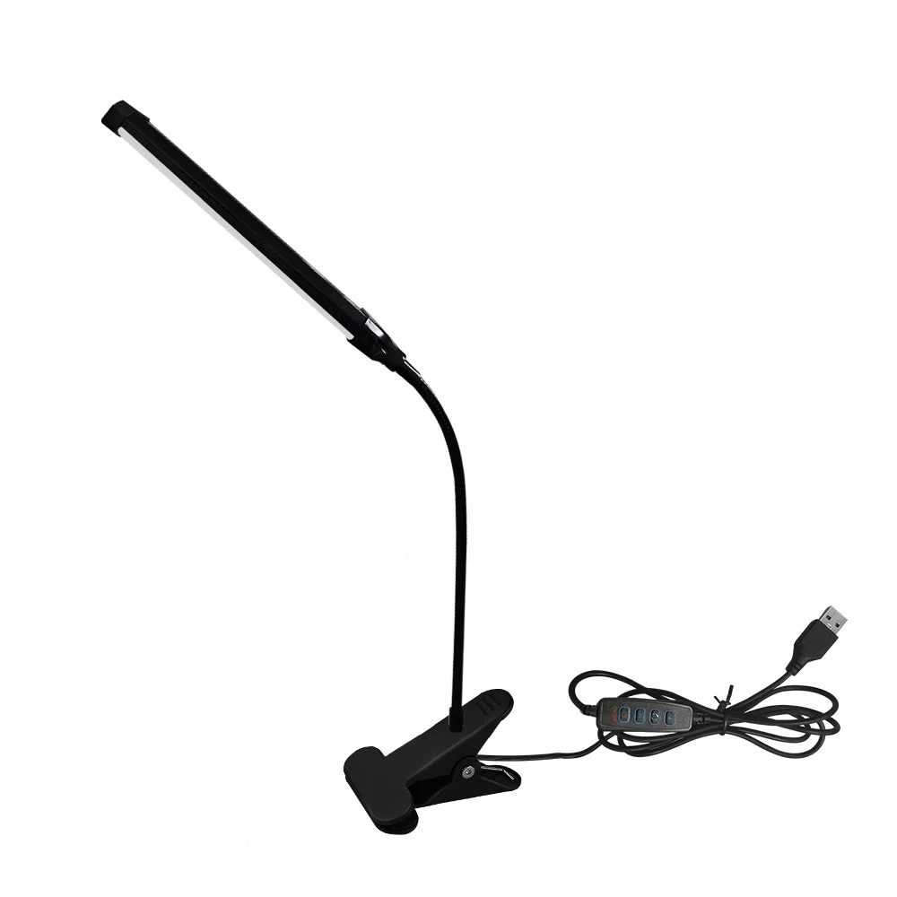 LED Clip Type Desk Lamp, Student Dormitory, Bedroom, Desktop, Bedside Reading Lamp, Eye Protection Small Desk Lamp, Black