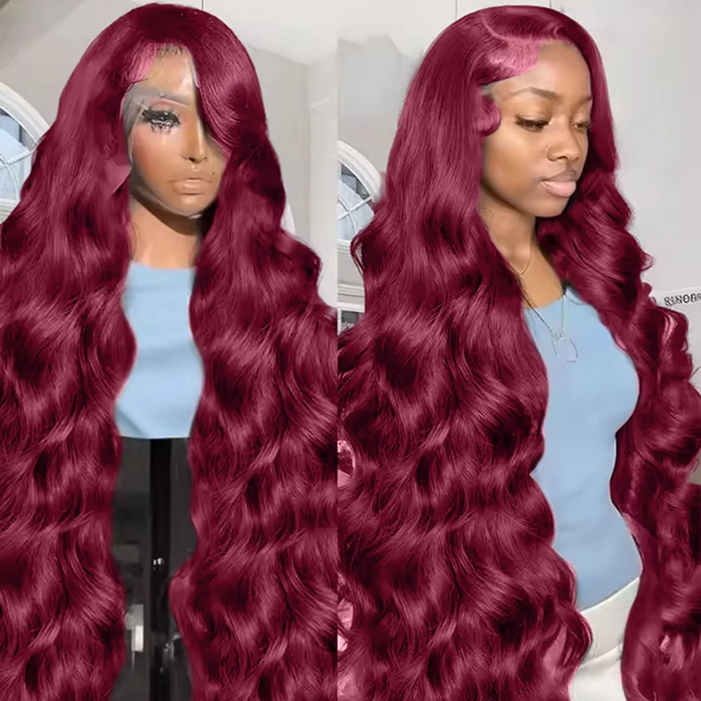 

99J Burgundy 13x6 13x4 HD Lace Frontal Human Hair Wigs Brazilian Ready To Wear 7x5 Glueless Wigs Human Hair For Women Preplucked
