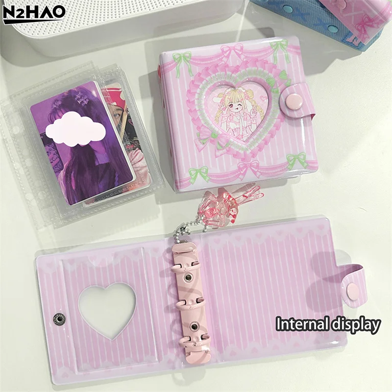 أزياء الحلو الدانتيل الدنيم نمط ألبوم بطاقة صغيرة المحمولة 3 بوصة Photocard الموثق انفصال فضفاضة ورقة بطاقة صغيرة حقيبة التخزين