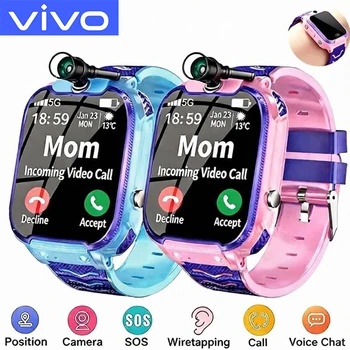 VIVO 2027 New 5G Kids Smart Watch GPS Location Sim Card Call SOS Camera Waterproof Child W