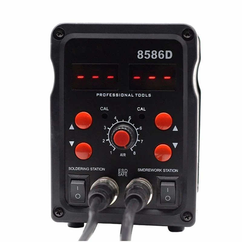 

2 in 1 8586D Soldering Station Air Gun Welding Tool 220V/110V 100-480℃ Adjustable Temperature LED Display for SMD Rework