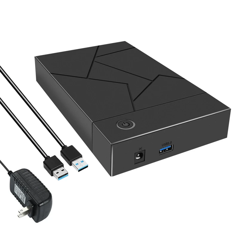 3.5 Inch HDD Enclosure USB 3.0 To SATA Hard Drive Case SSD Enclosure External Solid State Hard Drive Disk Box-US Plug Durable